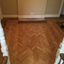 The sanded herringbone with a matt lacquer applied.