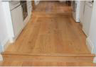 The installed oak engineered flooring in Gaby & Tom's kitchen